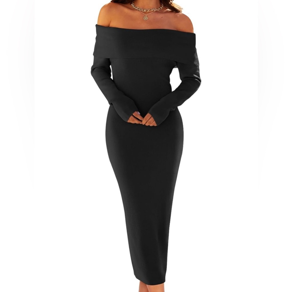 Elegant Black Off-Shoulder Dress